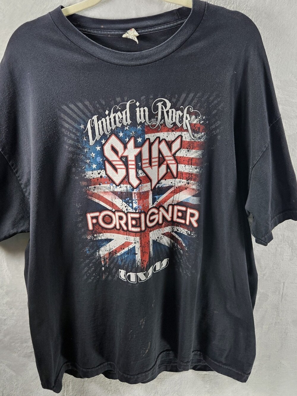 Foreigner Styx Kansas Tour T-shirt 2XL Black United In Rock 2010 Concert